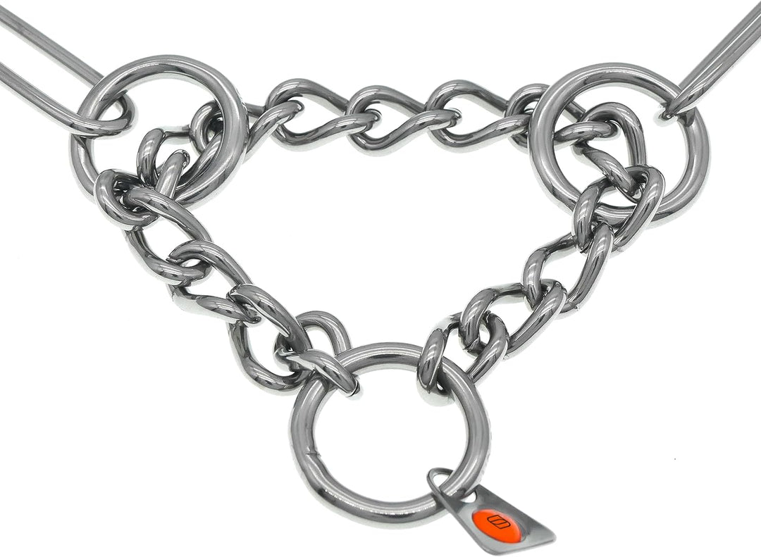 Sprenger Hundehalskette mit Durchzugskette 3mm I Edelstahl rostfreies Hundehalsband für langhaar Hun