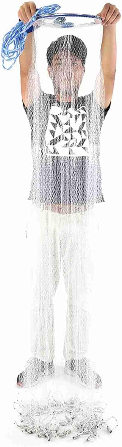 Wakects Fischernetz, handwerfen, Monofilament, tragbar, leicht, Kescher 3,6 m, 3,6 m