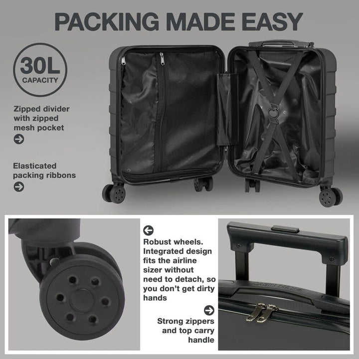 Cabin Max Anode 30L 45x36x20 cm Handgepäck Koffer – leicht, Hartschale, 4 Räder, 45 x 36 x 20 cm Lei