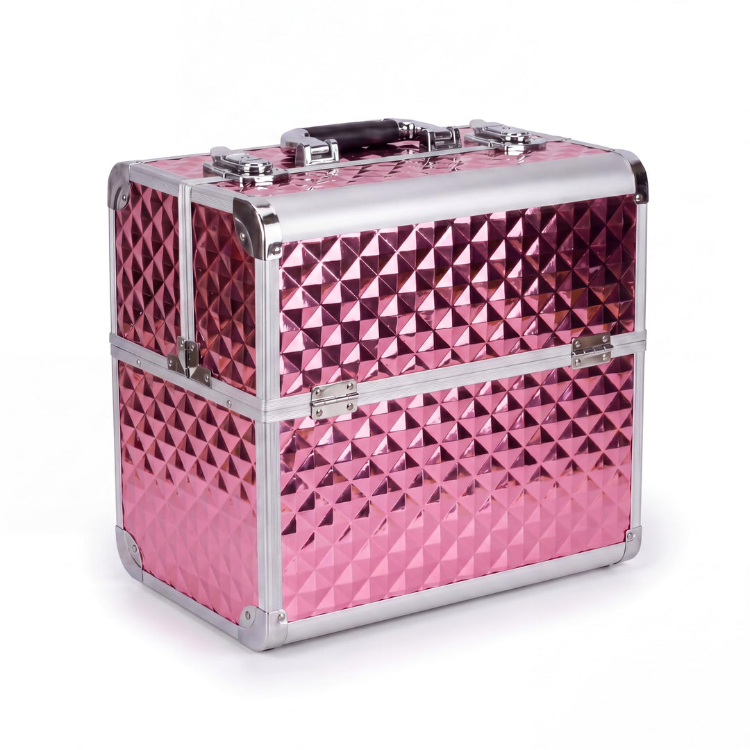 N&BF Kosmetikkoffer Gross Rosé Diamond | Abschliessbarer Schminkkoffer & Beautycase aus Aluminium |