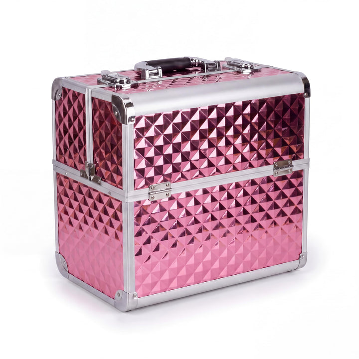 N&BF Kosmetikkoffer Gross Rosé Diamond | Abschliessbarer Schminkkoffer & Beautycase aus Aluminium |
