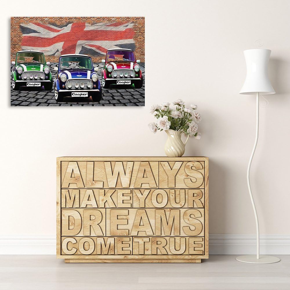 Feeby. Wandbilder - 1 Teilig- 70x100 cm - Bilder Kunstdrucke Deko Panel, MINI COOPER, AUTOMOTIVE, MU
