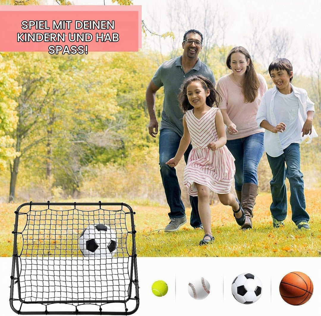 100×100cm Fussball Rebound Netz - Verstellbare 5-Winkel Faltbare &amp; tragbare Rückprallwand, Stabiler