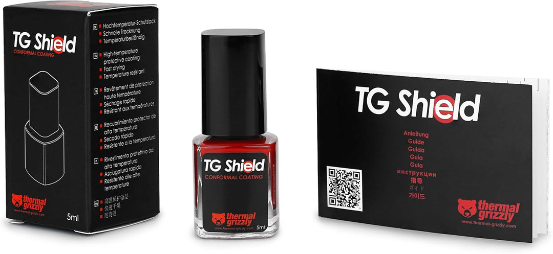 Thermal Grizzly - TG Shield (5ml rot) - Schützt Komponenten vor flüssiger Wärmeleitpaste und Kurzsch