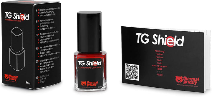 Thermal Grizzly - TG Shield (5ml rot) - Schützt Komponenten vor flüssiger Wärmeleitpaste und Kurzsch