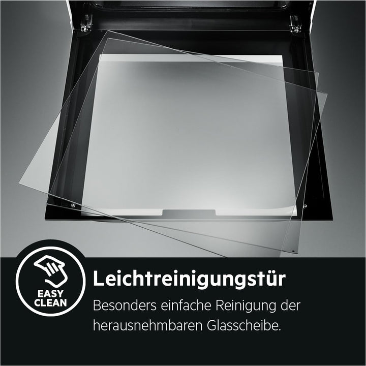 AEG Standherd mit Glaskeramik-Kochfeld, 50cm, A, 1 Paar Teleskopschienen, Bräterzone, Mehrkreiskochz