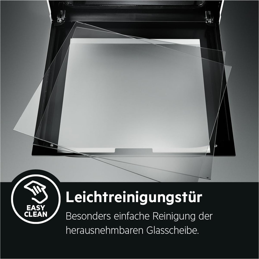AEG Standherd mit Glaskeramik-Kochfeld, 50cm, A, 1 Paar Teleskopschienen, Versenkknebel, Grillfunkti