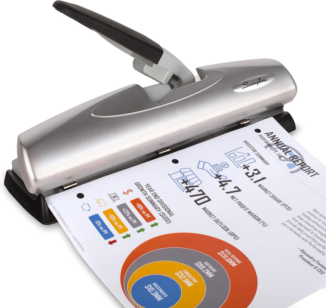 Swingline Desktop-Locher, 2-7 Löcher verstellbar, 20 Blatt Kapazität, leichter Touch, geringer Aufwa