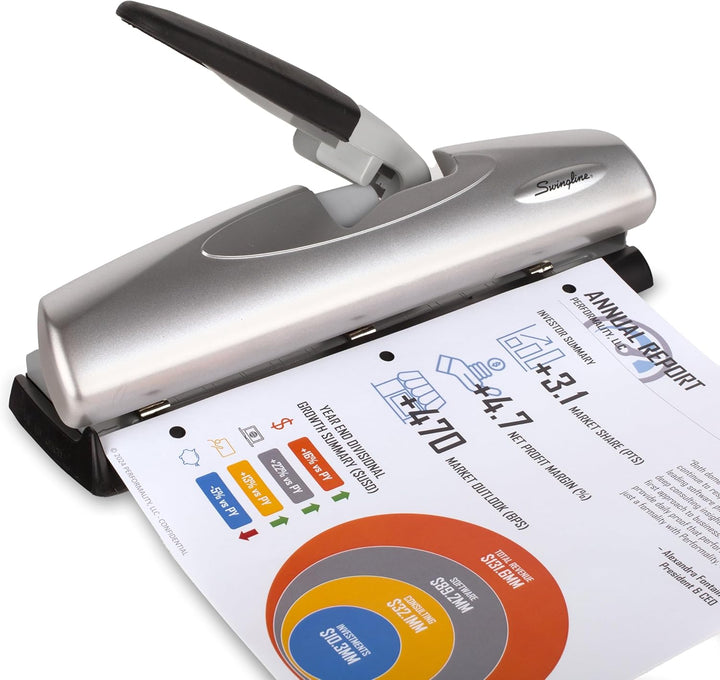 Swingline Desktop-Locher, 2-7 Löcher verstellbar, 20 Blatt Kapazität, leichter Touch, geringer Aufwa