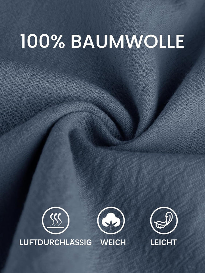 Ecupper Capris Hose Damen Sommer Übergrösse Baumwolle Lässig Hose Stoffhose Weitehosen S Dunkelblau,