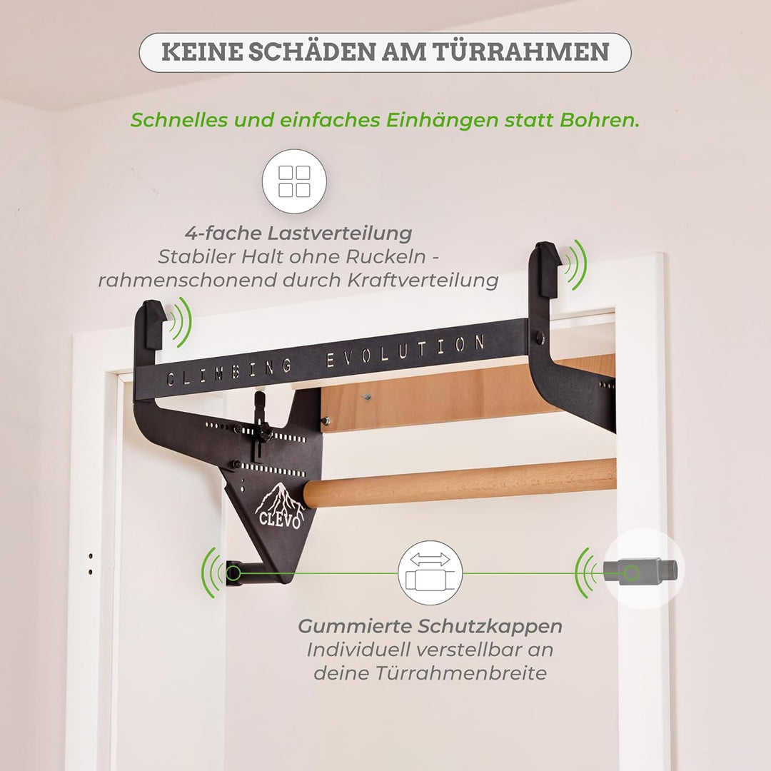 Clevo - Hangboard für Kletten und Bouldern - Climbing Trainingsboard Hangboard Klettern Aufhängung f