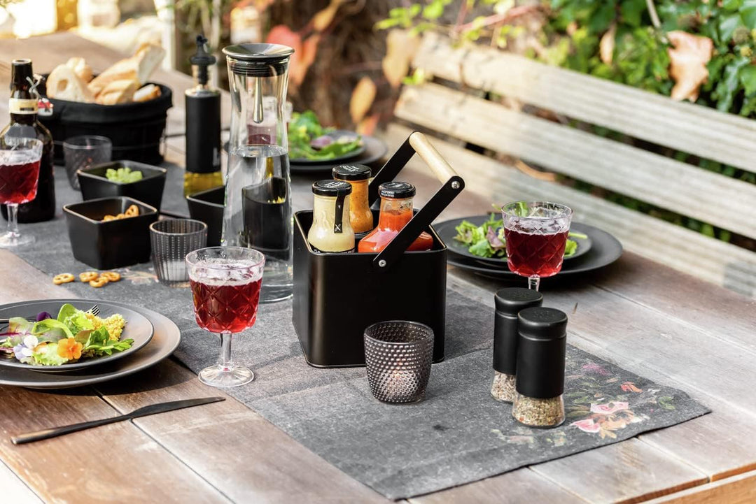 WENKO Glas Gewürzstreuer Boga, Grillzubehör mit 0,14 L, Black Outdoor Kitchen Gewürz-Streuer für Gew