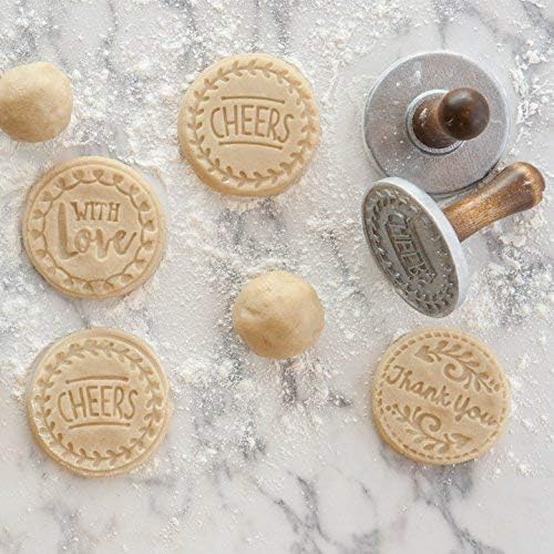 Nordic Ware NW 01280 Greetings Cast Stamp Keksausstecher, Aluminium, Grau-Braun Greetings (Grüsse),