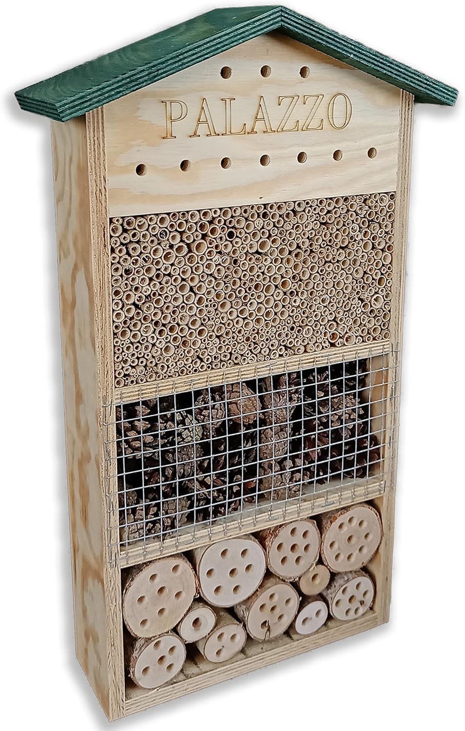 Insektenhotel Palazzo XL – Artenschutz für Wildbienen &amp; Marienkäfer | Wetterfestes, nachhaltiges Ins