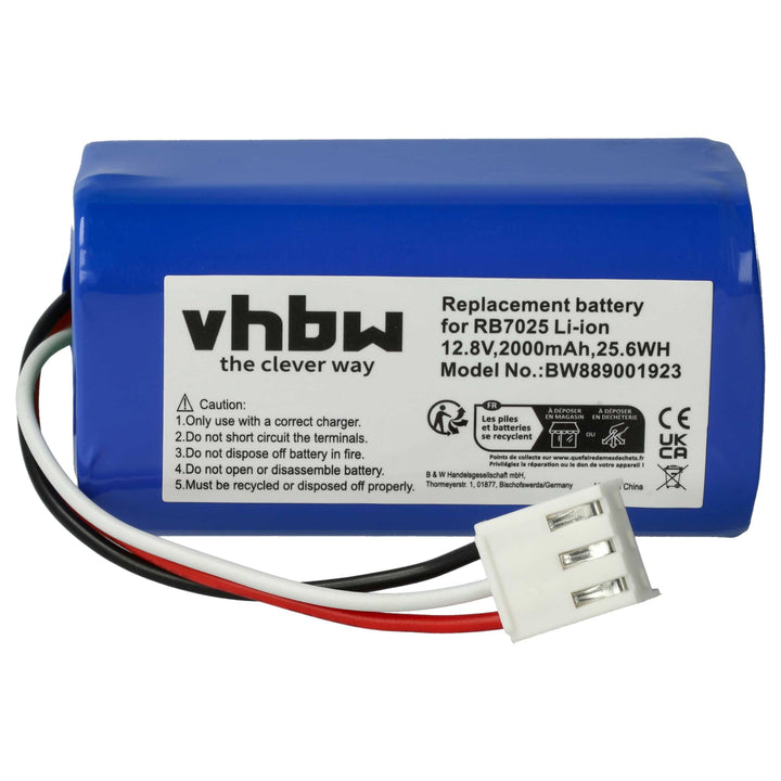 vhbw Akku kompatibel mit Severin Chill RB 7025 Saugroboter (2000 mAh, 12,8 V, Li-Ion)