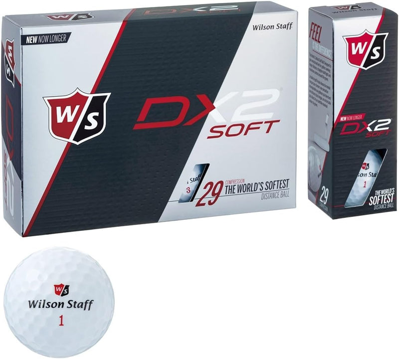 Wilson Staff Golfbälle, Anfänger, Dx2 SOFT Weiss Einheitsgrösse, Weiss Einheitsgrösse