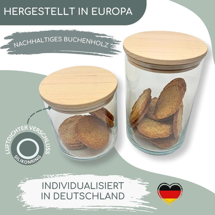 Vorratsgläser mit Deckel personalisiert mit Gravur, kleine Geschenke, Keksdose personalisiert, Danke