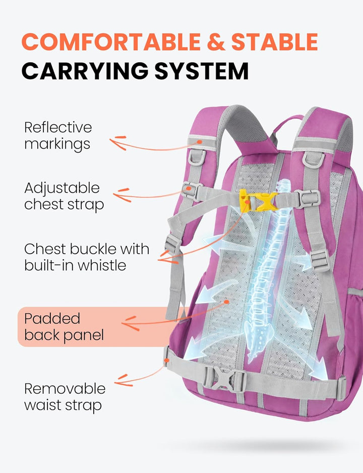 SKYSPER Kinderrucksack 15L komfortabler Wanderrucksack Kinder Rucksack Wandern für Jungen & Mädchen