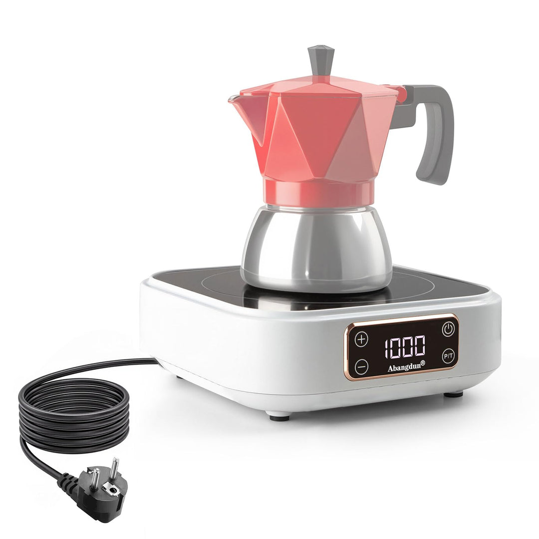 Mini Induktionskochplatte, 1000W Mini induktionskochfeld 1 Platte, Induktionsplatte mit 7 Leistungss