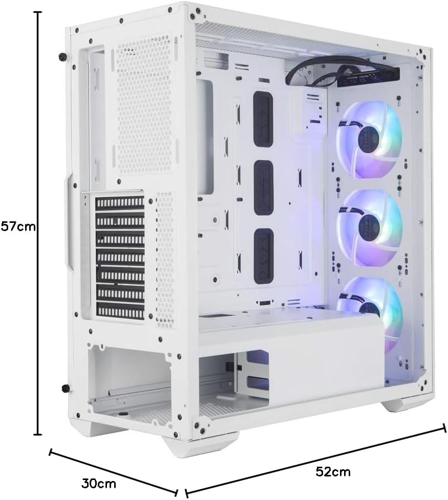 Cooler Master MasterBox TD500 Mesh - ARGB-PC-Gehäuse mit 3 vorinstallierten Lüftern x 120 mm, gehärt