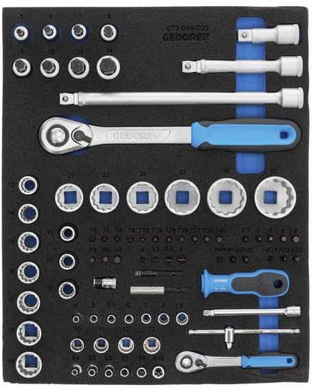 GEDORE TS-190 Werkzeugsortiment in Check-Tool-Modulen 190-teilig, 190