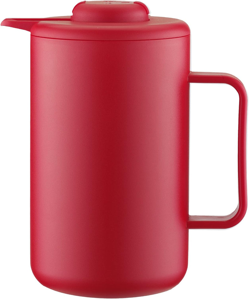 Bodum BISTRO Thermoskanne (Doppelwandig, Vakuum-Isolierung, Edelstahl, 1,0 liters) rot, Rot