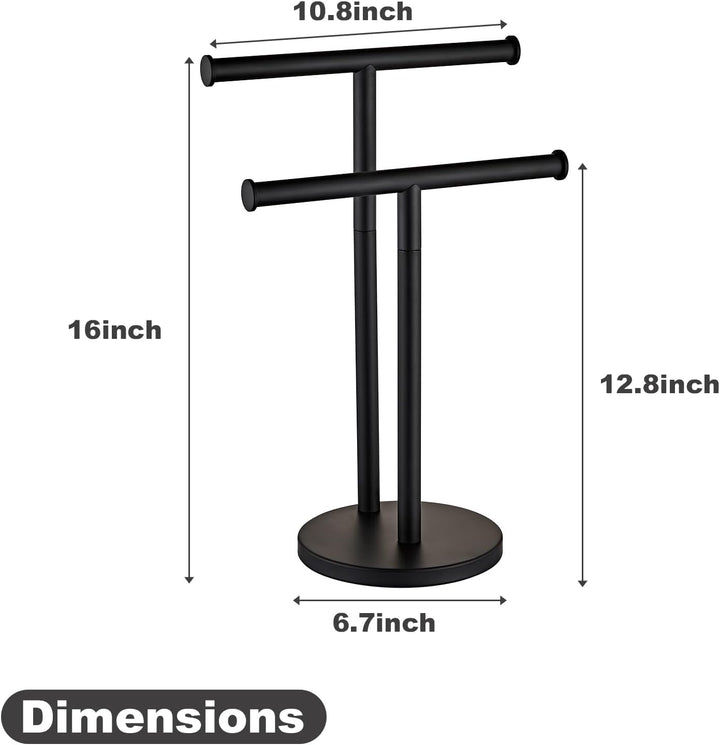 Hand Tower Holder Stand, Bodenstehende T-förmige Doppelschicht Handtuch SUS304 Edelstahl Badezimmer