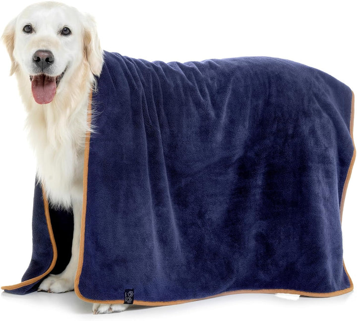 Lucky Paws® Hundehandtuch - luxuriöse 600g/m,140x80cm XL Hundehandtuch extra saugfähig - trocknet sc