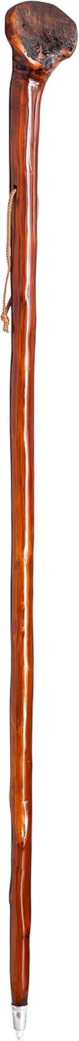 S & B Pilgerbordüre für Bergwanderungen, dunkles Kastanienholz, mit natürlichem Schaft, 140 cm, Grös