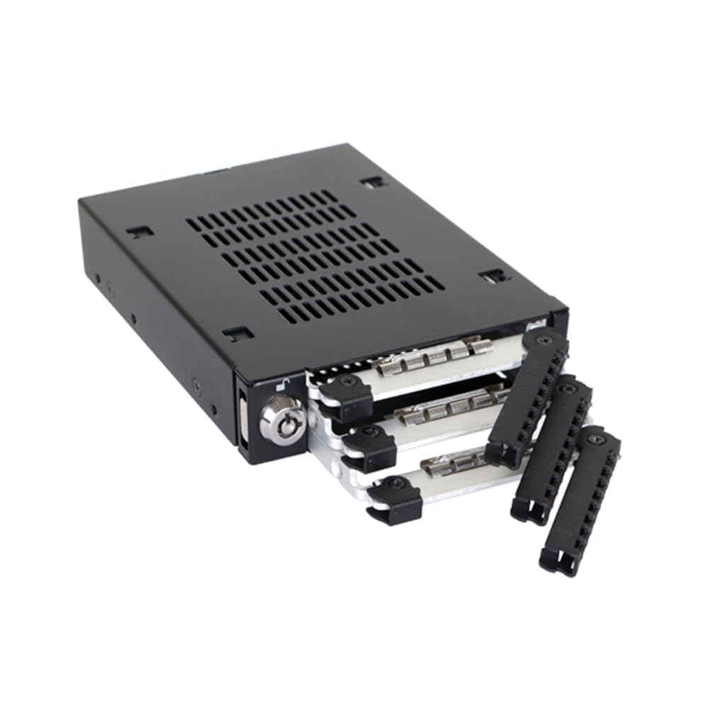 ICY DOCK Wechselrahmen für 3X 2,5 Zoll (6,4cm) SATA SSD/HDD in 1x 3,5 Zoll (8,9cm) - Vollmetall Toug