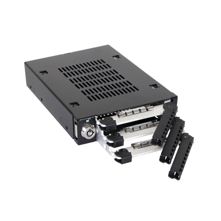 ICY DOCK Wechselrahmen für 3X 2,5 Zoll (6,4cm) SATA SSD/HDD in 1x 3,5 Zoll (8,9cm) - Vollmetall Toug