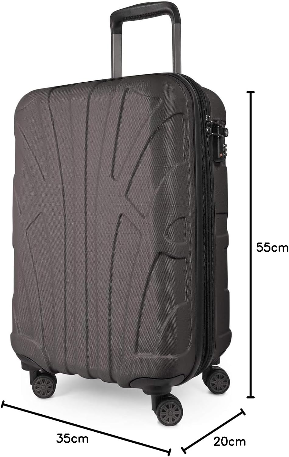 suitline Handgepäck Hartschalen-Koffer Koffer Trolley Rollkoffer Reisekoffer, TSA, 55 cm, ca. 34 Lit