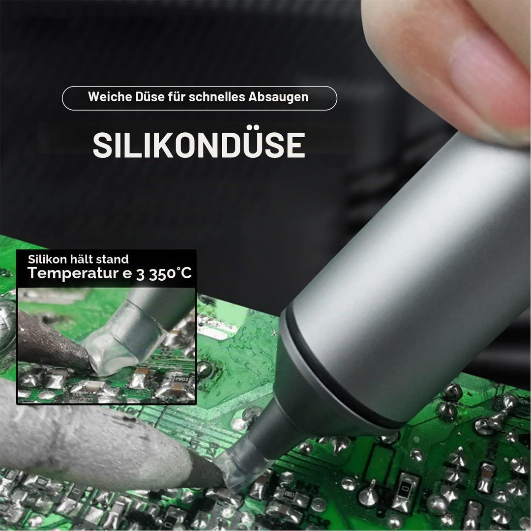 FrogBro Entlötpumpe, Nicht verstopfende Solder Sucker, 2 Silikondüsen, 2 Entlötlitze, Hitzebeständig