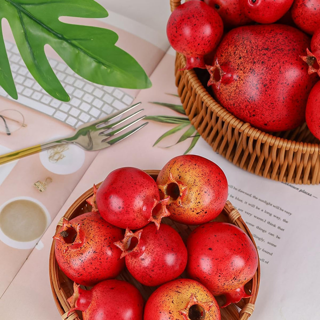15 Stück Künstliche Granatapfel Früchte,künstliche Plastik Obst Dekor für Küche Party Rote Äpfel – 1