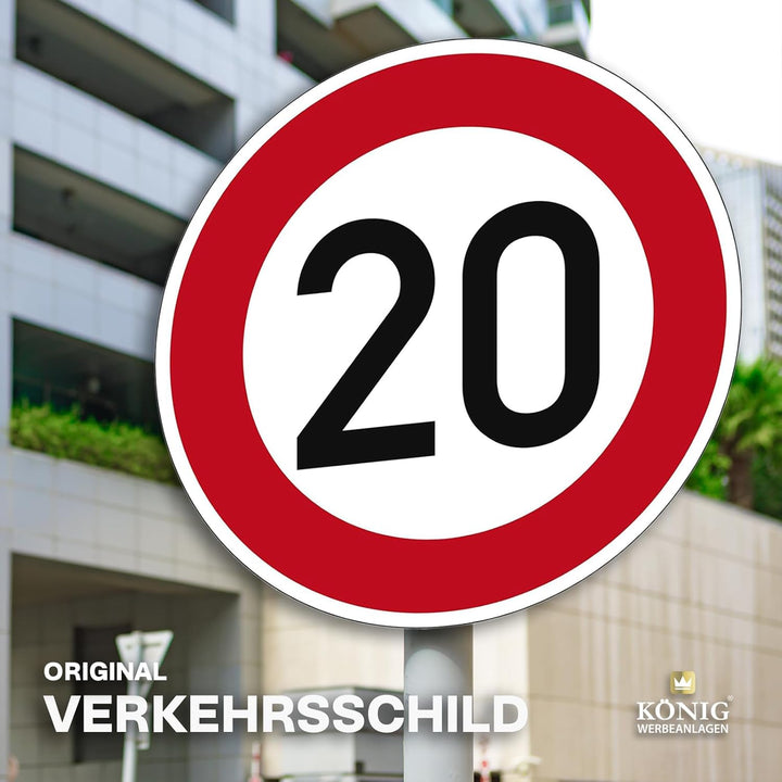 Verkehrszeichen Zulässige Höchstgeschwindigkeit 20 Nr. 274-20 | Ø 420mm, Alu 2mm, RA1 | Original Ver