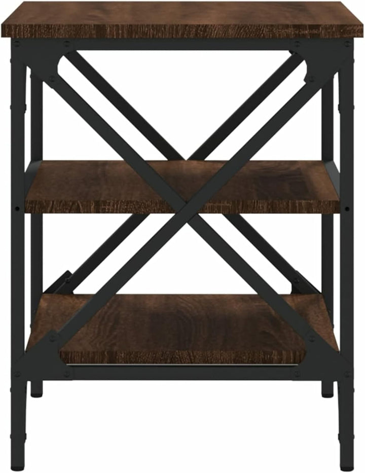 Tidyard 2 STK. Beistelltisch Couchtisch Wohnzimmertisch Sofatisch Coffee Table Braune Eiche 40x42x50
