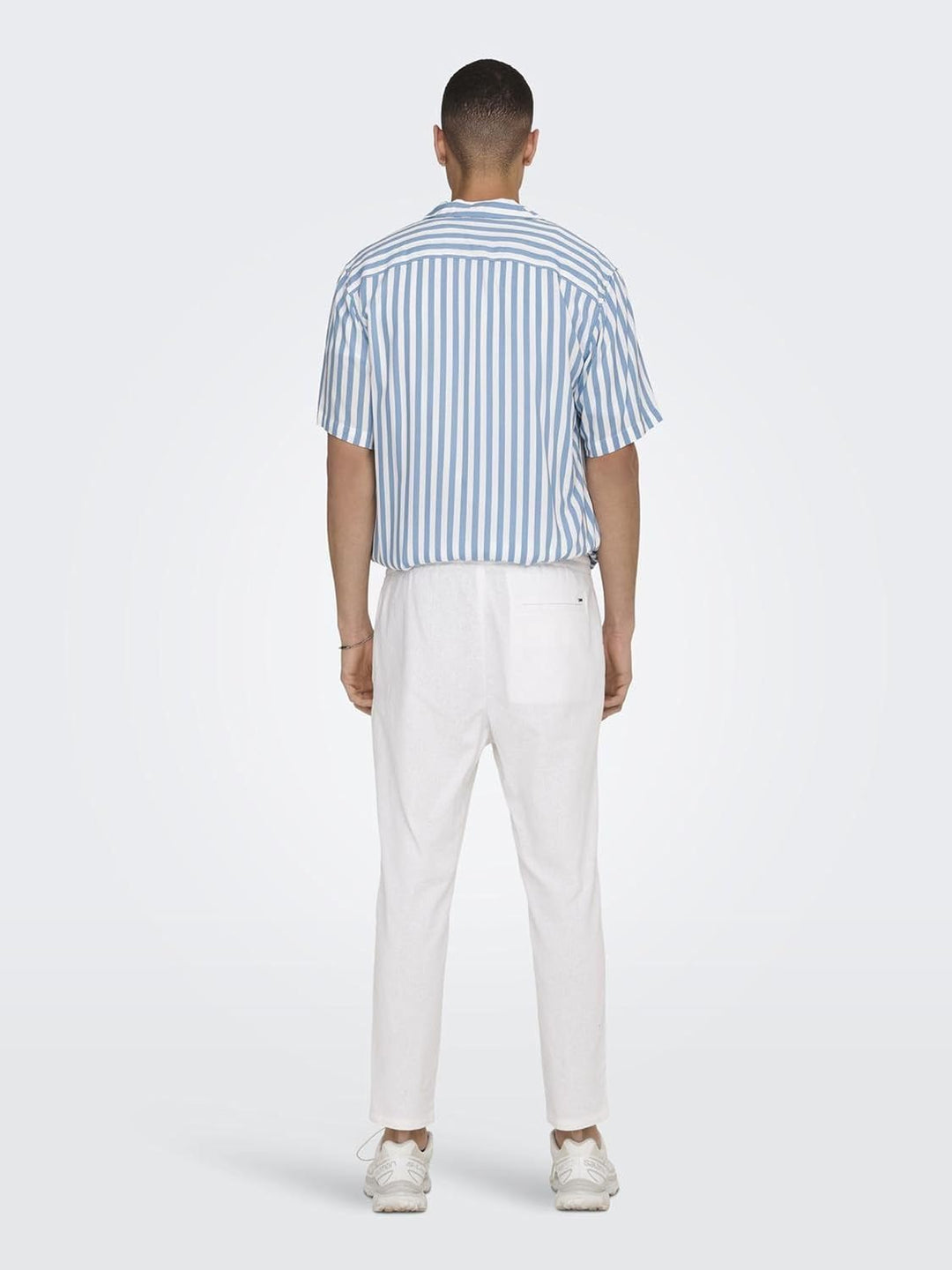 ONLY &amp; SONS Herren Sweatpant ONSLINUS Crop LIN - Tapered Fit - XS S M L XL XXL S Bright White, S Bri