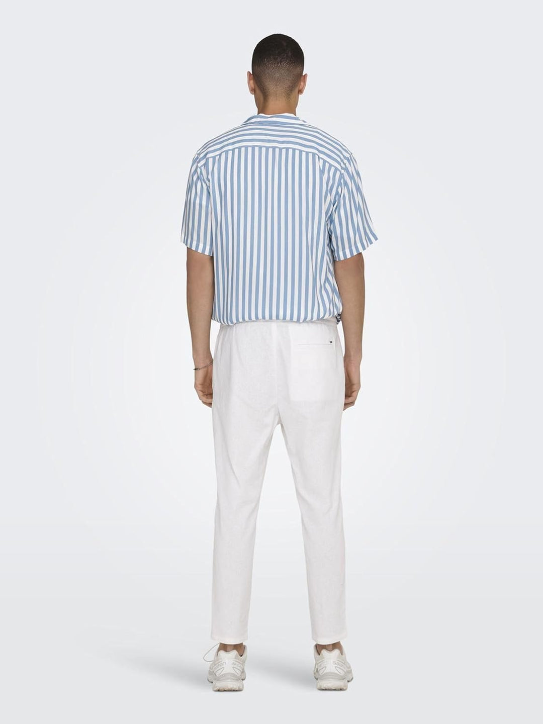 ONLY &amp; SONS Herren Sweatpant ONSLINUS Crop LIN - Tapered Fit - XS S M L XL XXL, Bright White