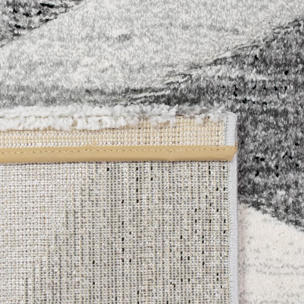 Modern Abstrakter Teppichläufer mit Rautenformen | pflegeleicht | Creme-grau, Grösse 60x110 cm 60 x