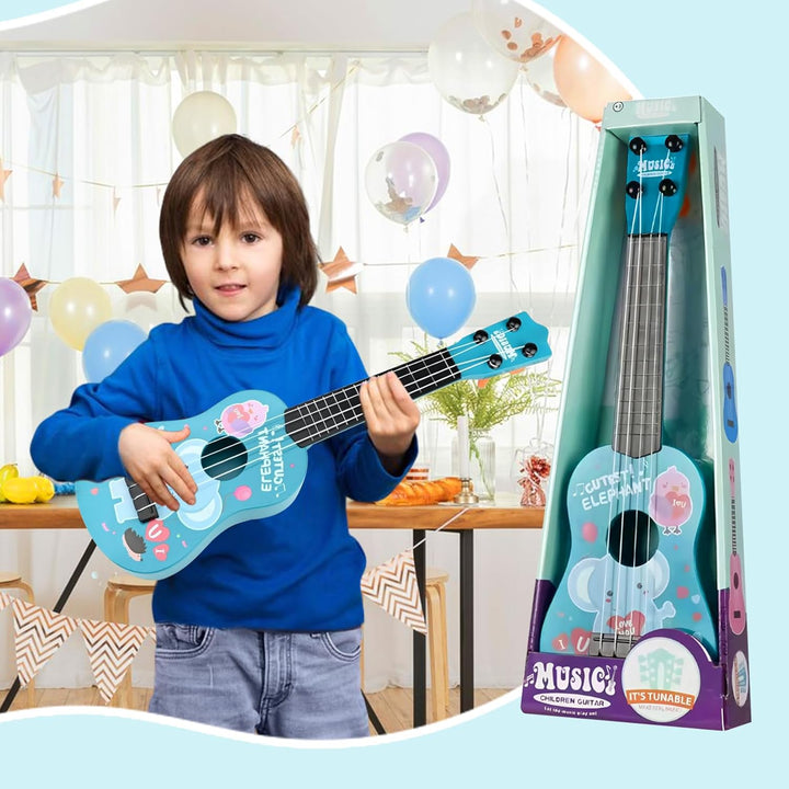 42cm Kindergitarre Mit 4 verstellbaren Saiten Ukulele Gitarre Spielzeug für Kleinkinder Anfänger Jun