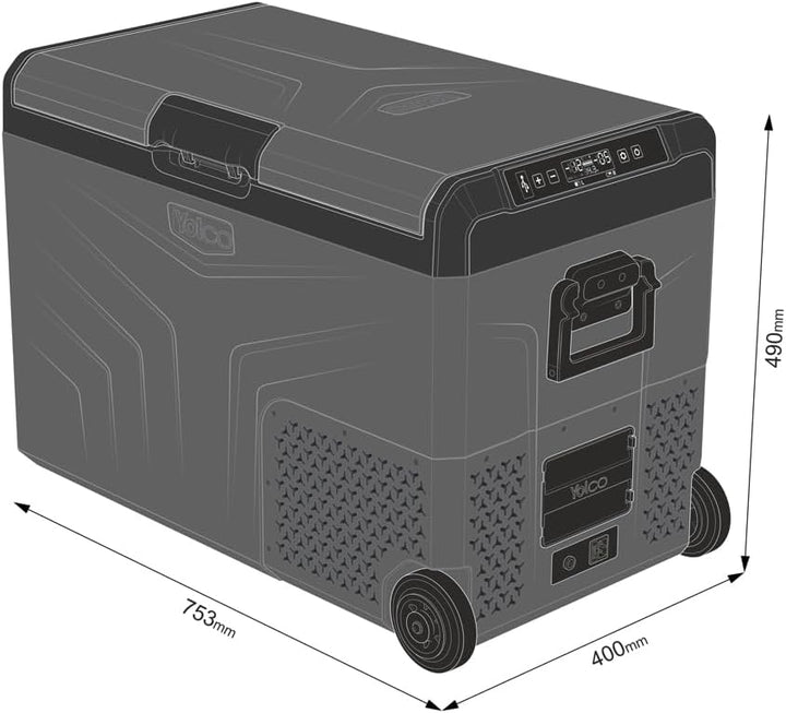 Yolco TCX60 Kompressor Kühlbox 50-60L - Dual Zone 12/24V &amp; 100-240V Space Grey 50L, Space Grey 50L