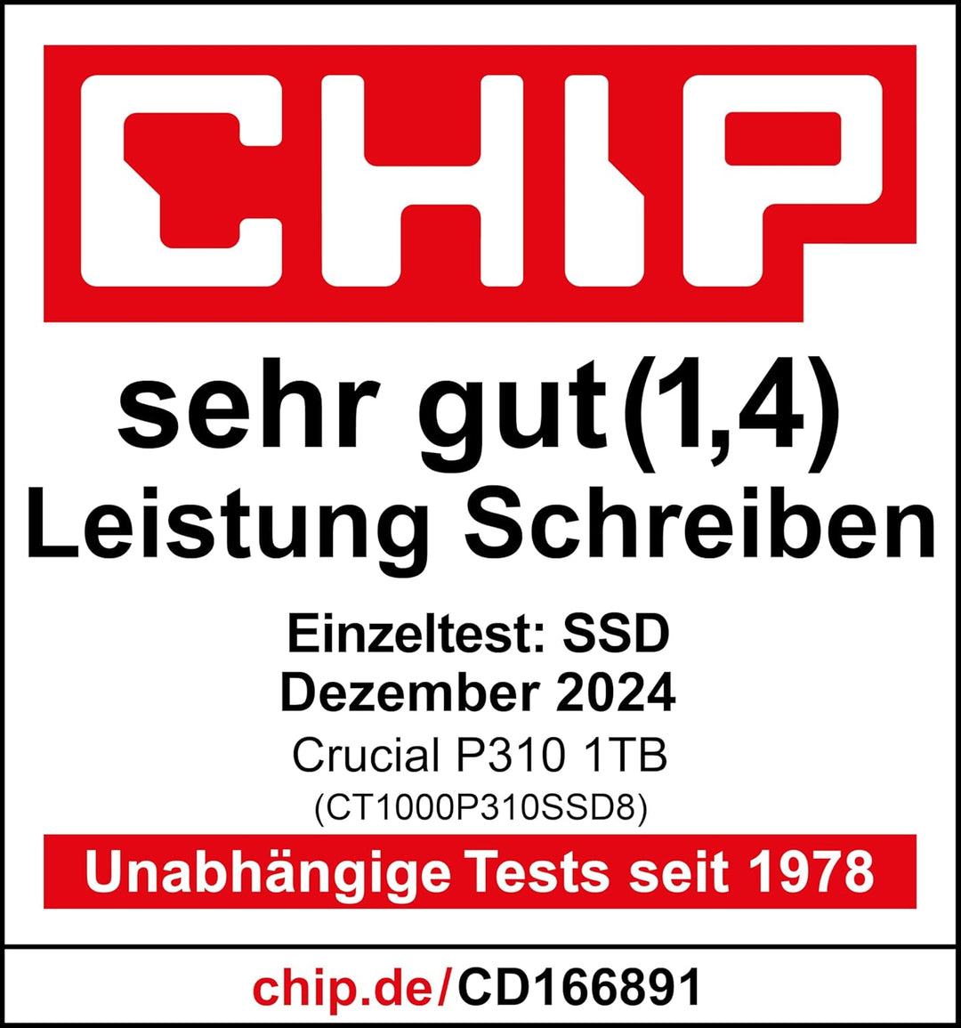 Crucial P310 SSD 2TB M.2 2280 PCIe Gen4 NVMe Interne SSD, bis 7.100 MB/s, Laptop und Desktop PC komp