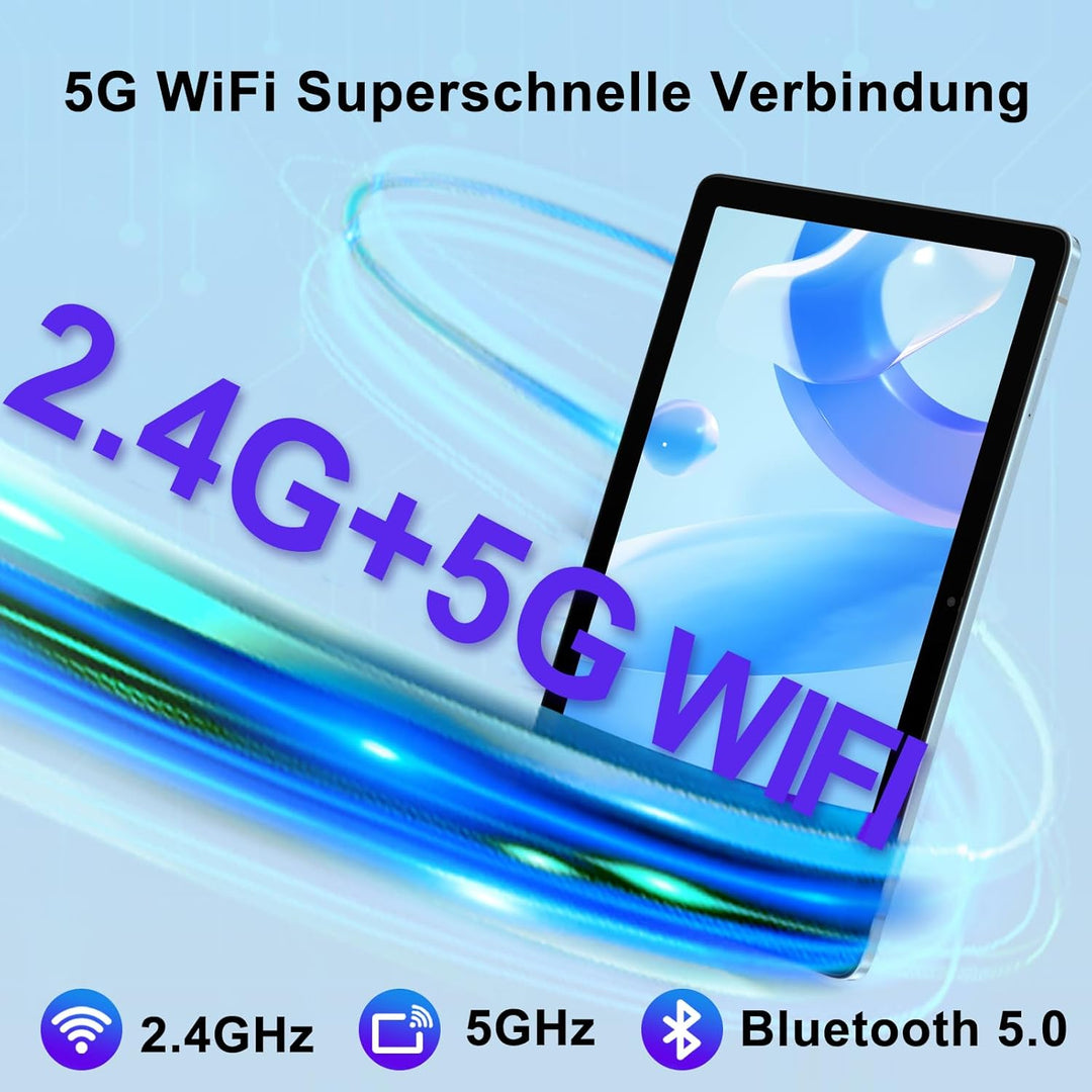 ZIOVO Android 14 Tablet, 10 Zoll, 22 GB RAM + 128 GB ROM (1 TB TF), Widevine L1/Octa-Core/2,0 GHz/5G