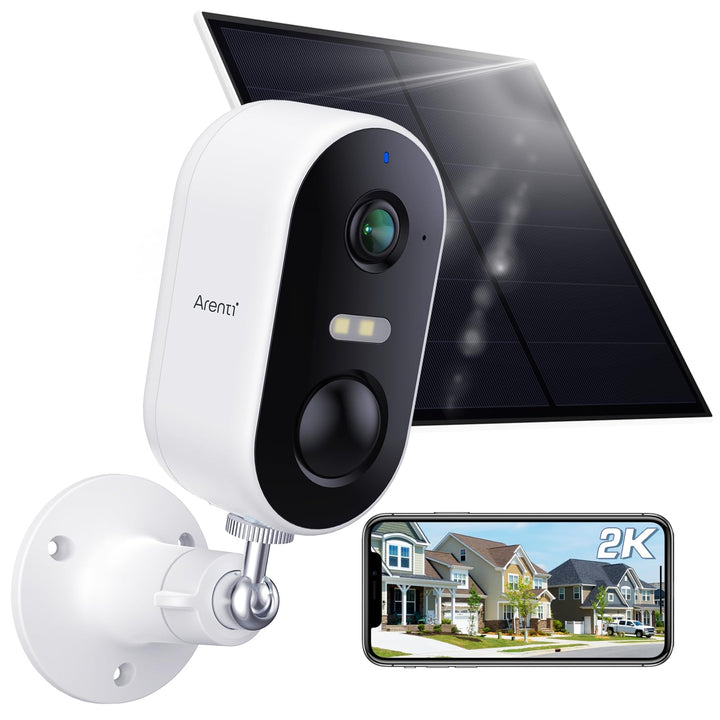 ARENTI 2K/3MP Überwachungskamera Aussen Akku mit Solar IP Kamera, WLAN Kamera Überwachung Aussen, Na