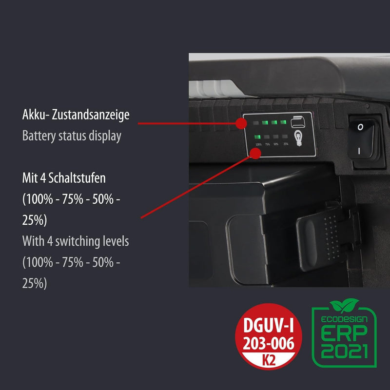 Brennenstuhl Multi Battery LED Hybrid Baustrahler 10050 MH (100W, 12500lm, IP55, Arbeitsleuchte komp