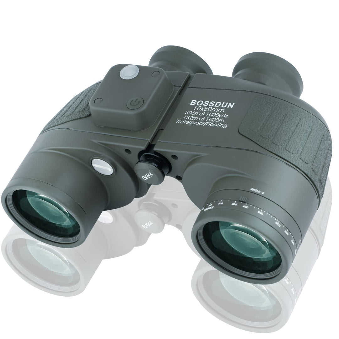 BOSSDUN 10x50 Marine Fernglas,Fernglas mit Nachtsicht Entfernungsmesser und Kompass, für Wassersport