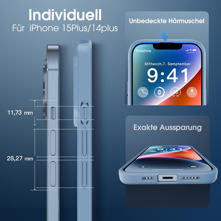 CASEKOO Matt Power für iPhone 15 Plus / 14 Plus Hülle [TOP Militärschutz] Stossfeste Kratzfeste Schu