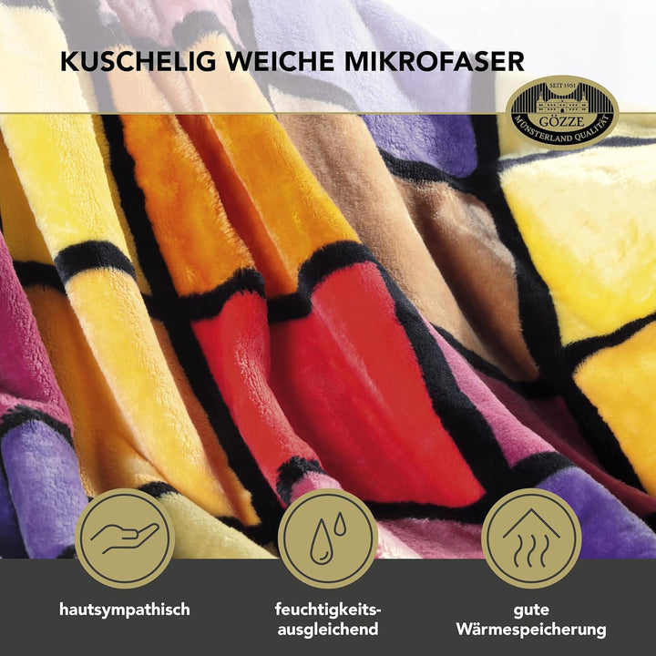 Gözze - Weiche Kuscheldecke, Cashmere Feeling, Hohes Stoffgewicht 500 g/m², Antigua, 150 x 200 cm -