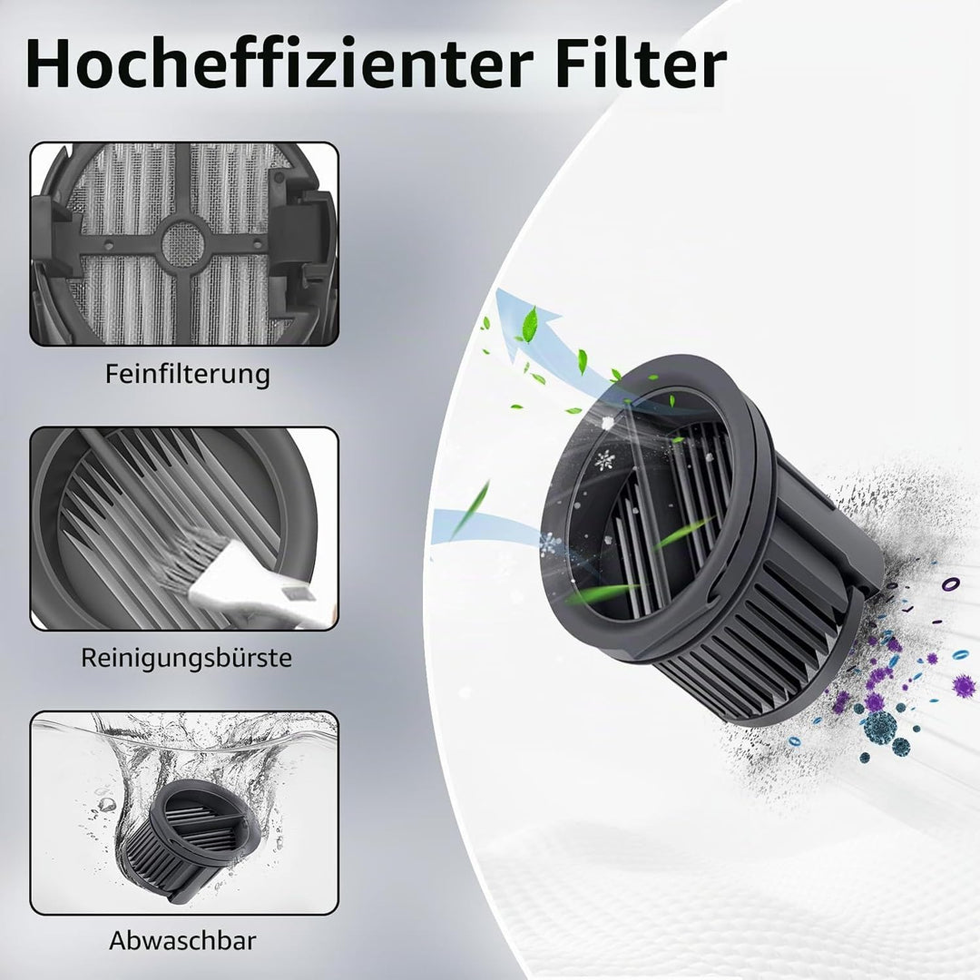 Zubehör Ersatzteile für Dreame H14 Pro, 2 Rollenbürsten 3 HEPA-Filter für Dreame H14, H14 Dual Boden