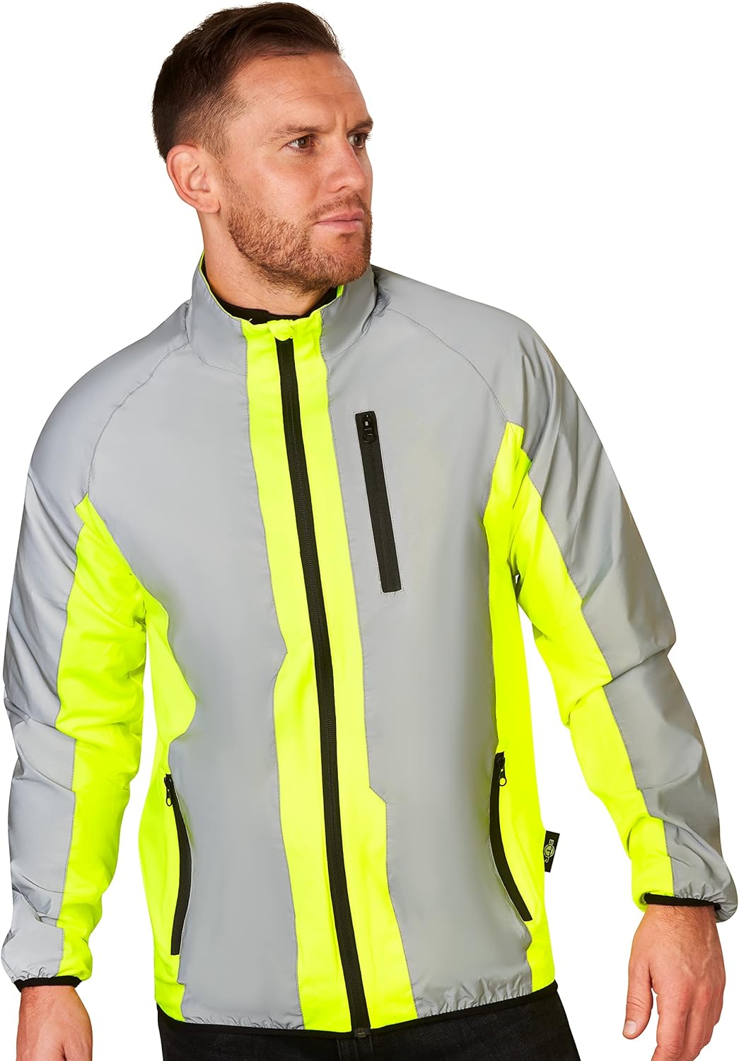 BTR Reflektierende Laufjacke und Fahrradjacke Herren mit Reflektor M Gelb, M Gelb